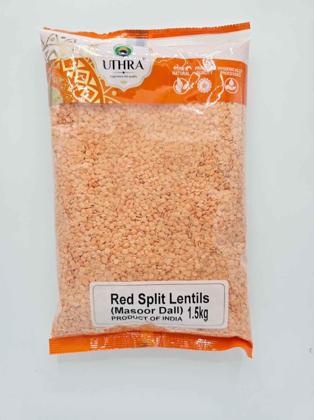 Uthra Red Split Lentils Masoor Dall 1.5kg