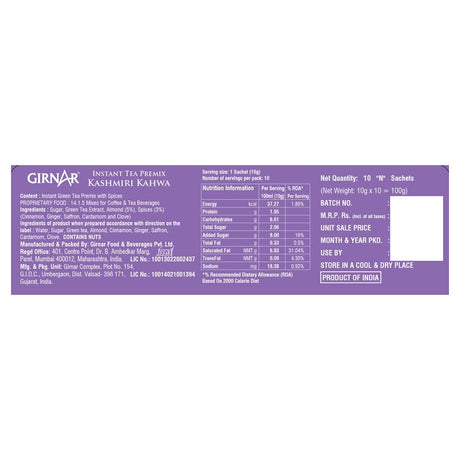 Girnar Kashmiri Kahwa 10 Sachets