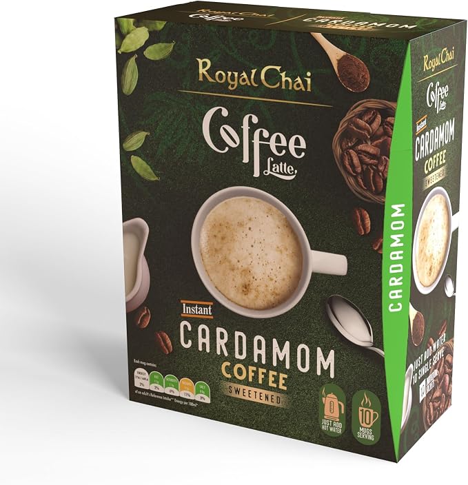Royal Chai Coffee Latte Cardamon Sweetened 180g 10 Mugs Serving Size