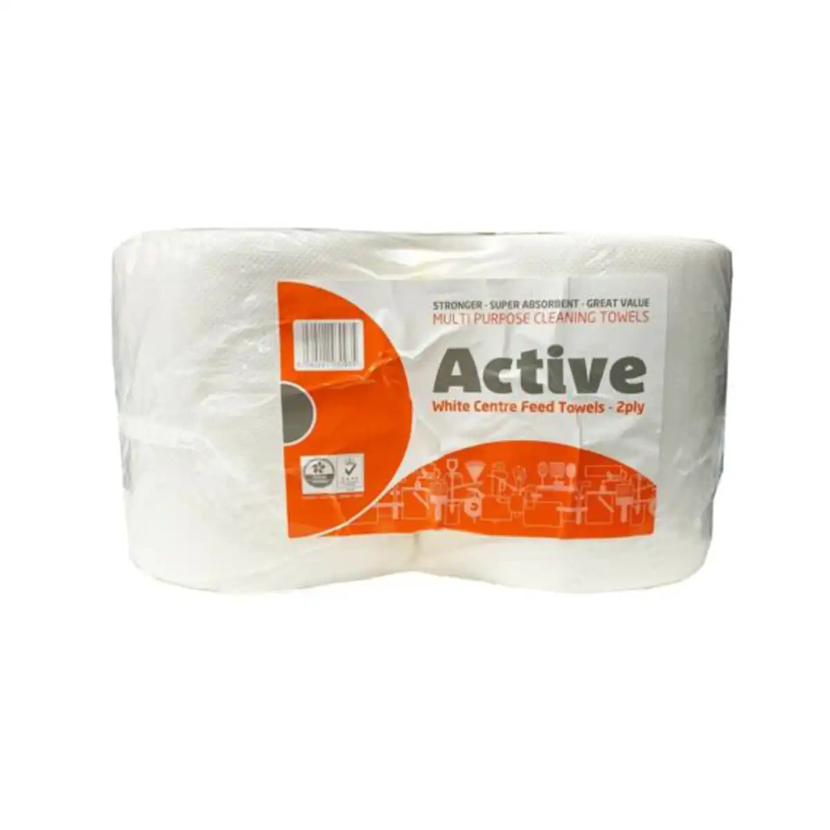 Active White Centre Feed Towels Pack of 6