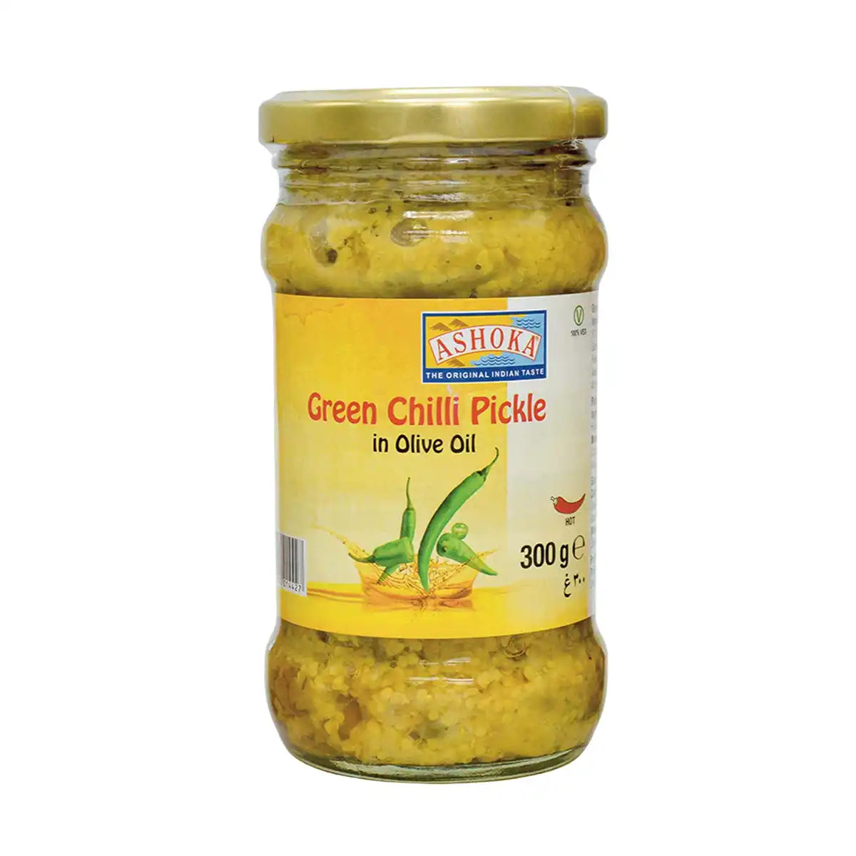 Ashoka Green Chilli Pickle In Olive Oil 300gms