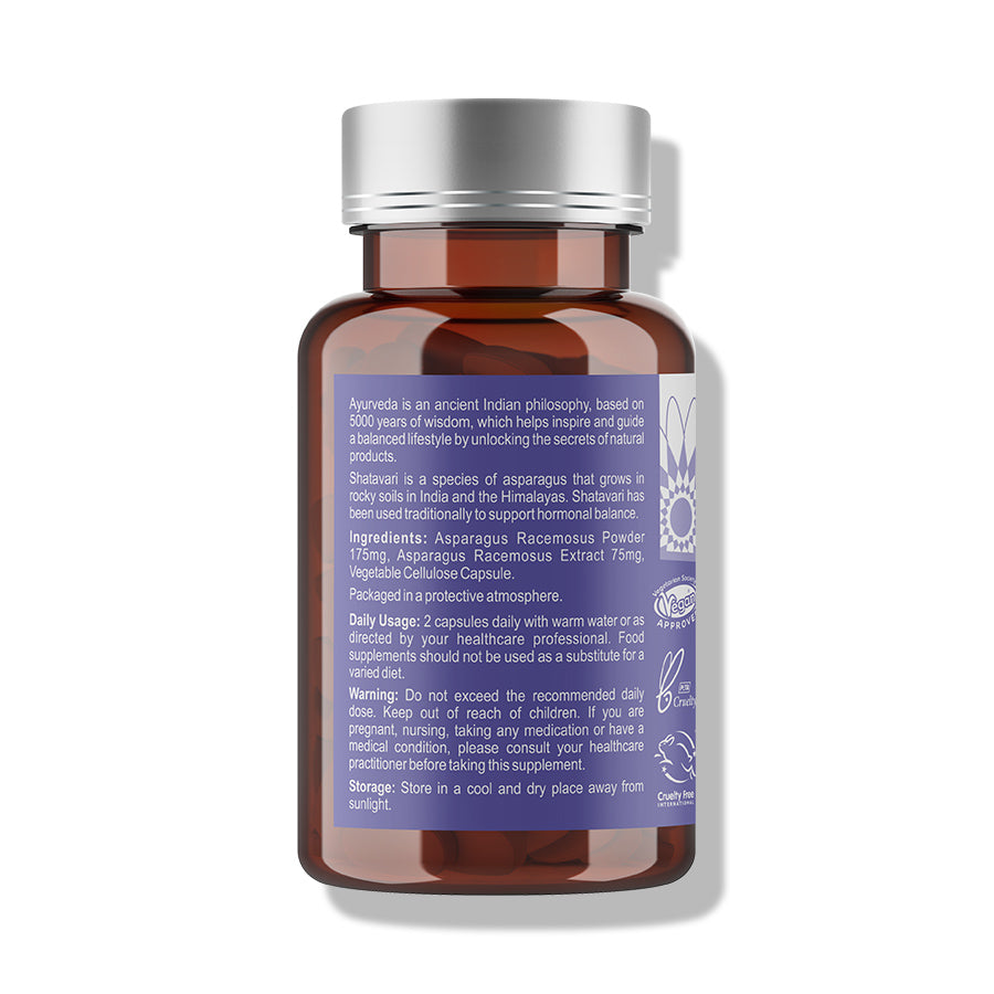Ayumi Shatavari Wild Harvested Vegan Capsules 250mg 60 Pcs