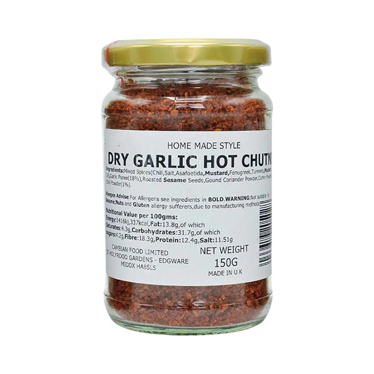 Cambian Foods Home Made Style Dry Garlic Hot Chutney 150g