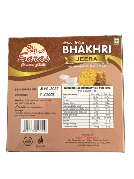 Saras Jeera Bhakhri 180g