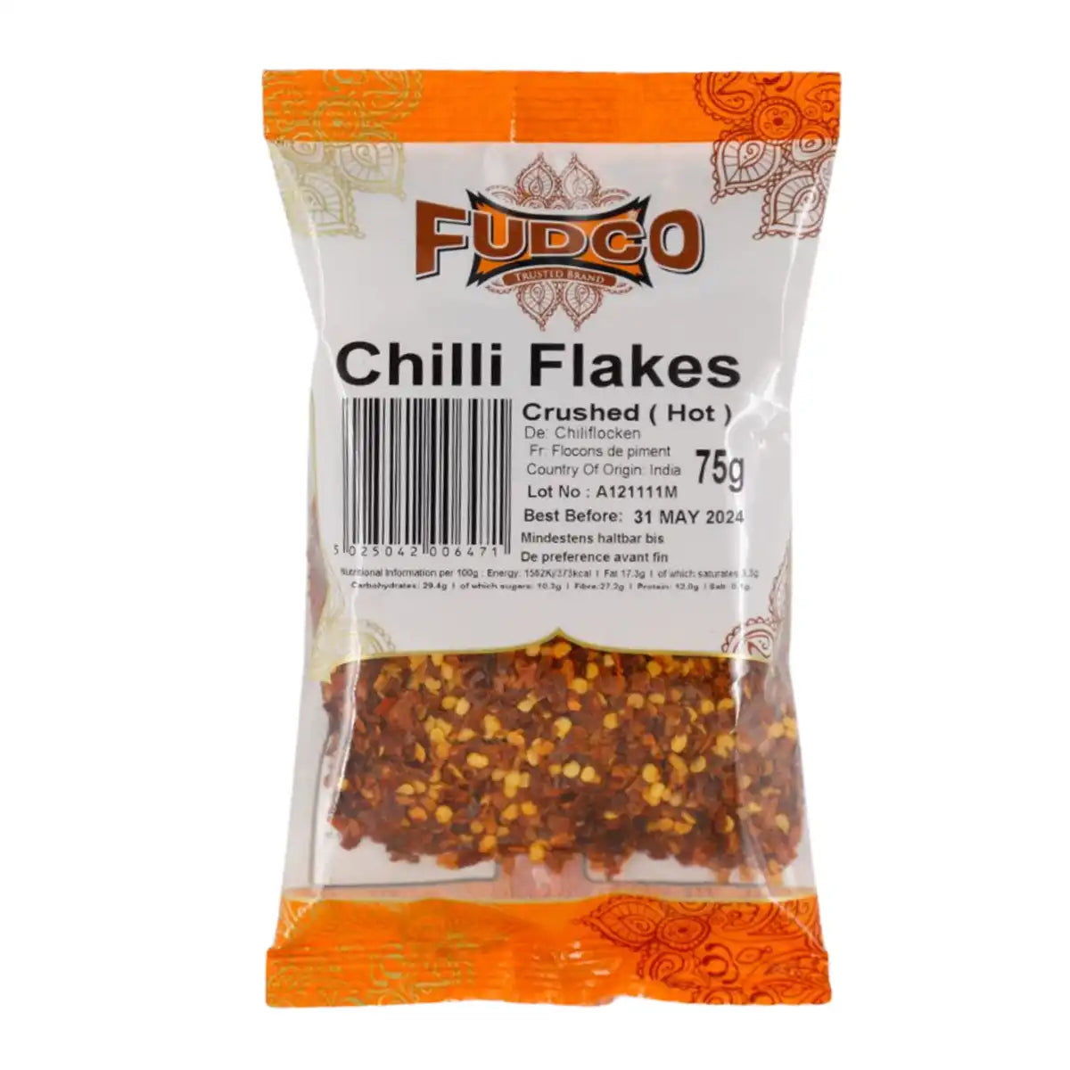 Fudco Chilli Flakes 75g ( Crushed Hot )