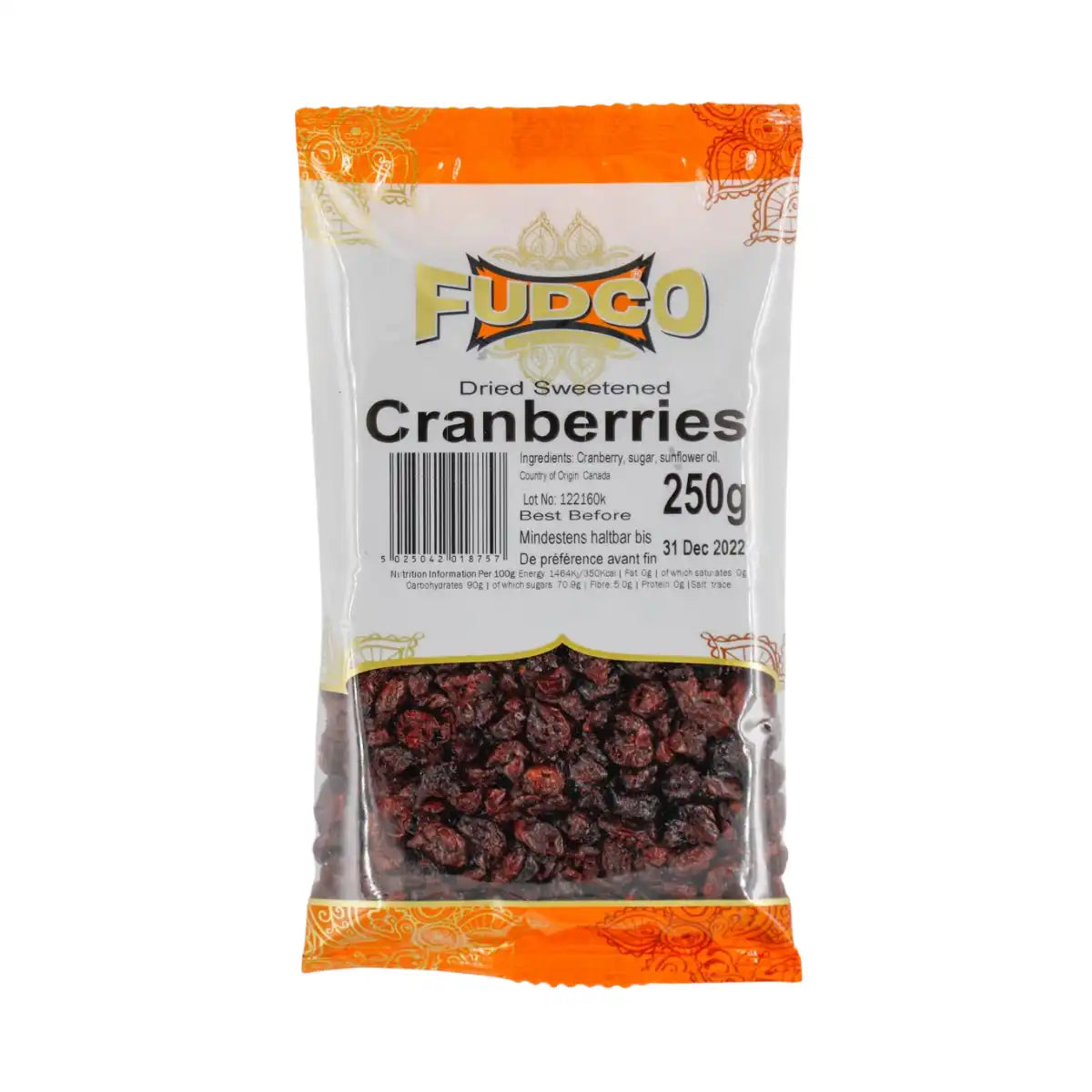 Fudco Cranberries Dried Sweet 250gms
