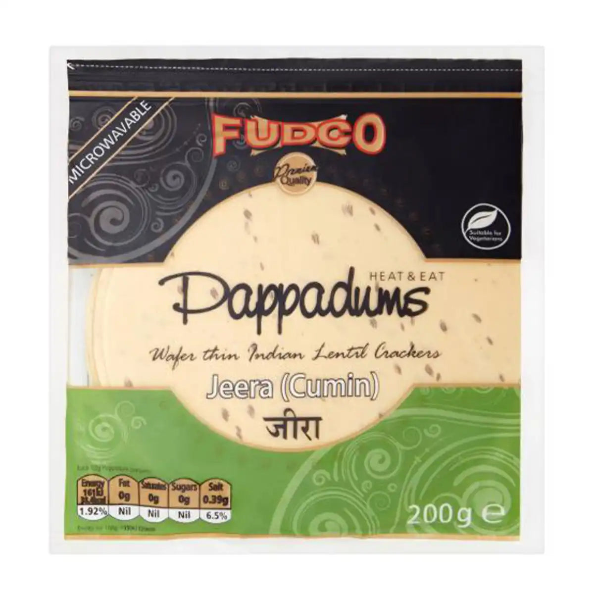 Fudco Jeera Pappadums 200g
