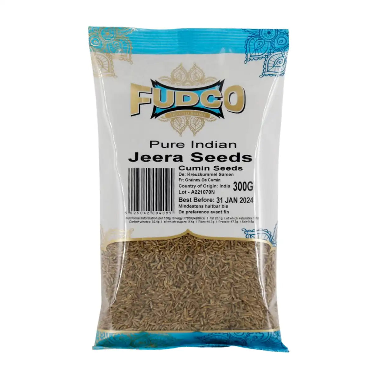 Fudco Jeera Seeds Pure Indian (Cumin Seeds) 300g
