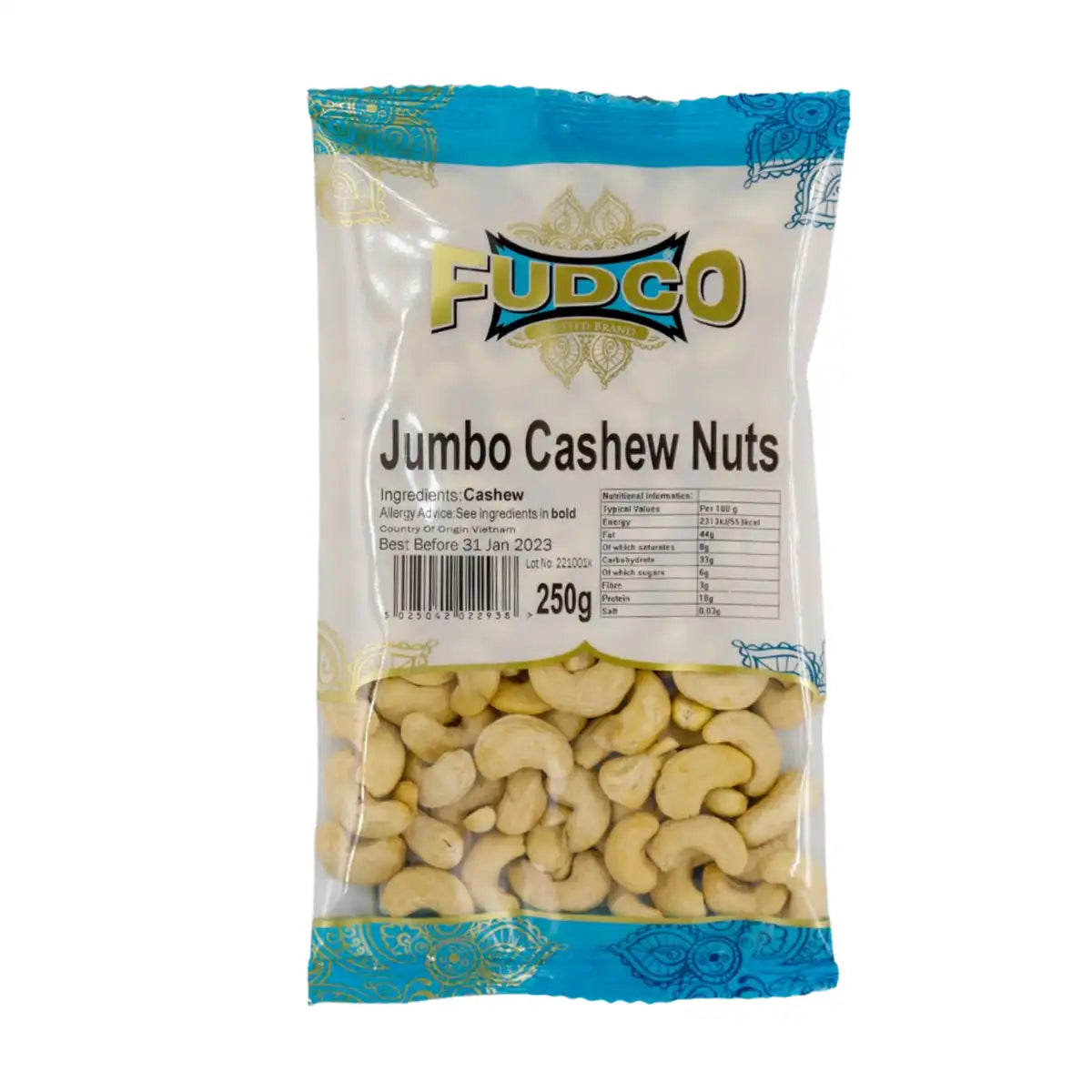 Fudco Jumbo Cashew Nuts 250gms