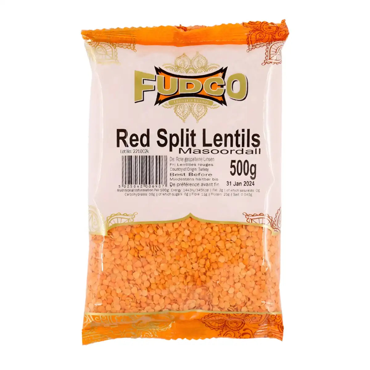 Fudco Masoor Dall Red Split Lentils 500gms