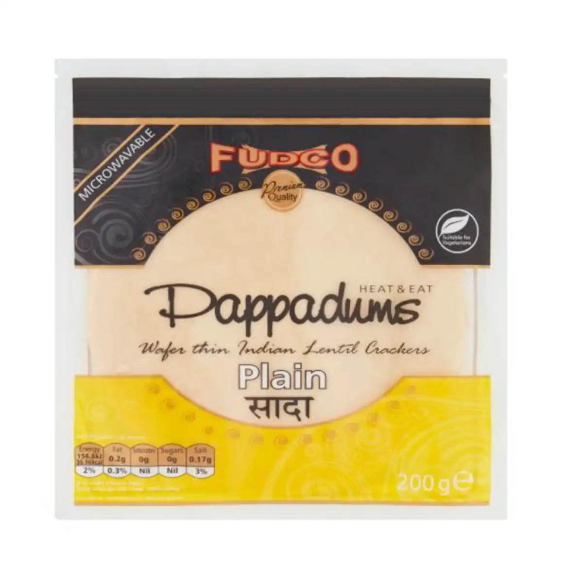 Fudco Plain Pappadums 200g