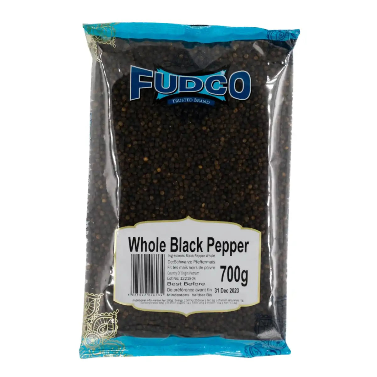 Fudco Whole Black Pepper 700g