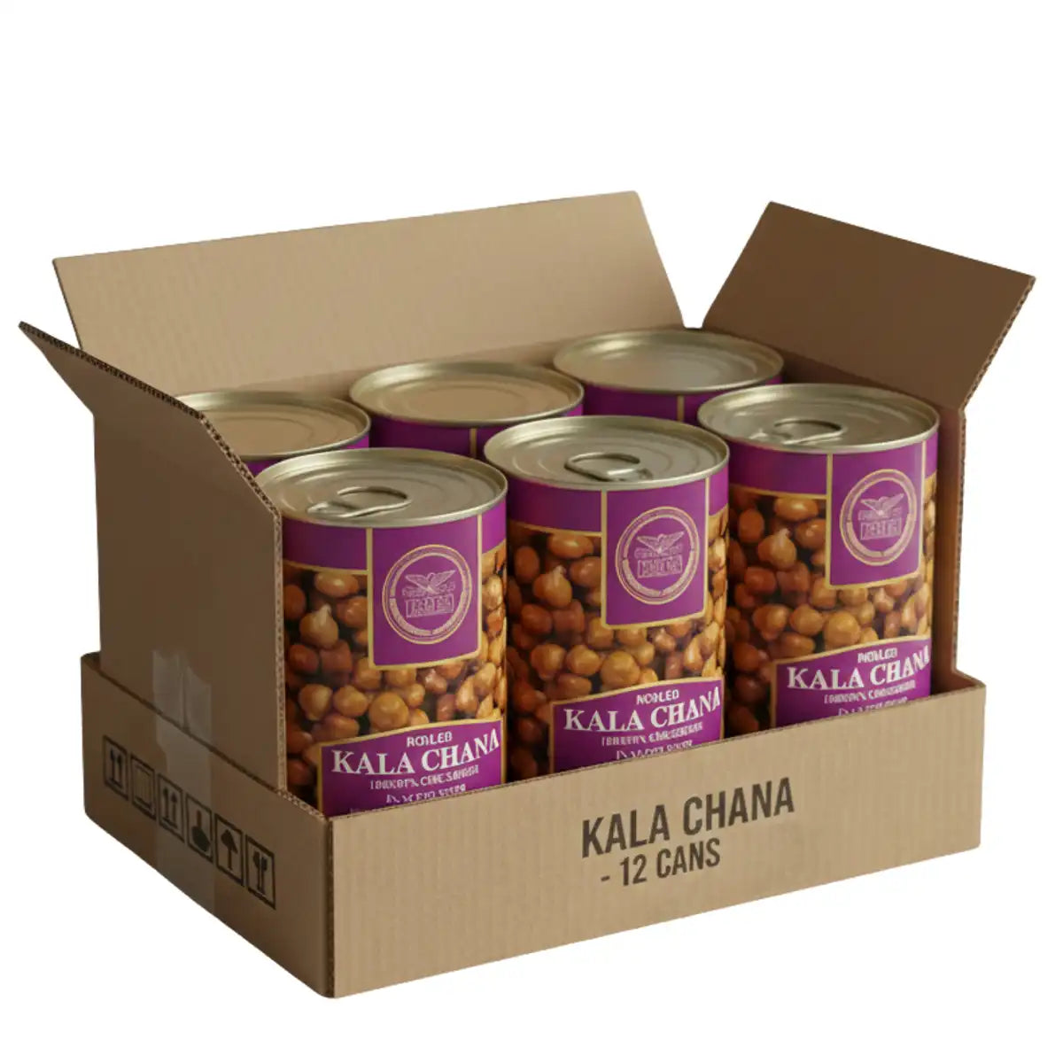 Heera Boiled Kala Chana Case of 12 Can 4.8kg