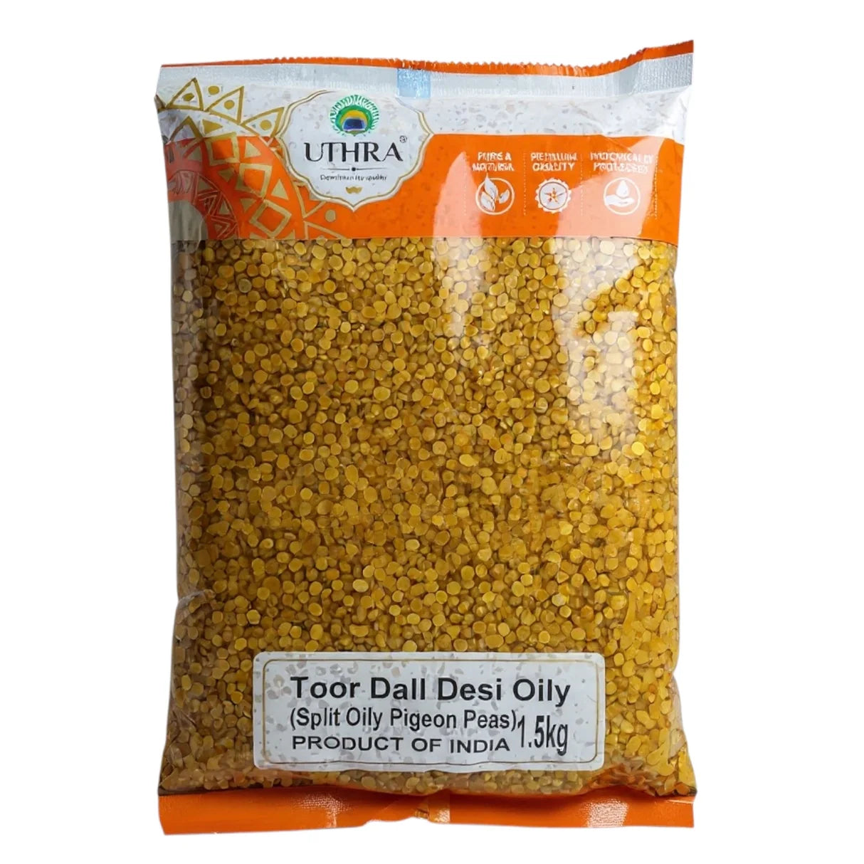 Uthra Toor Dall Desi Oily Indian 1.5Kg