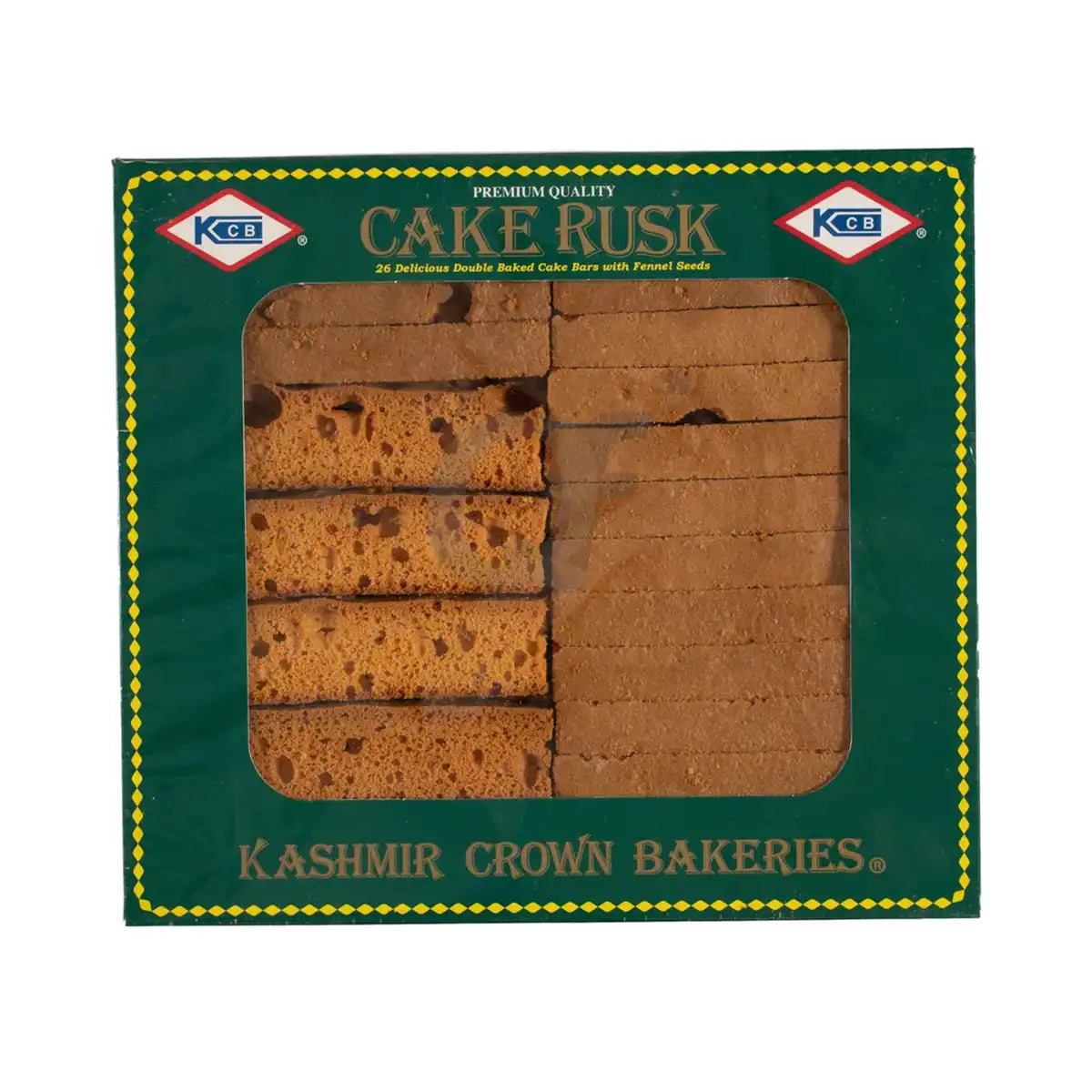 KCB Cake Rusk 26 Delicious Double Baked Cake Bars 900g with Fennel seeds