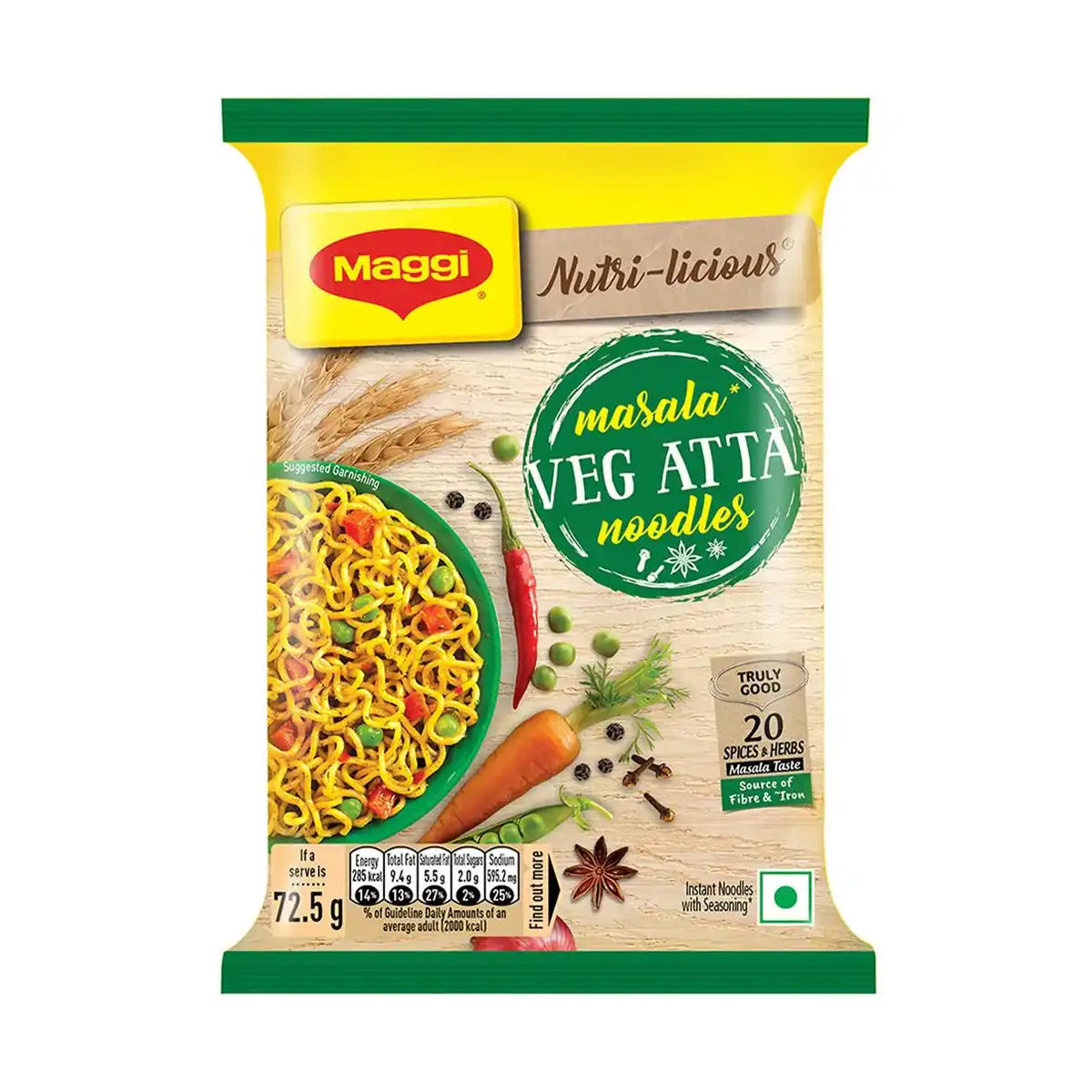 Maggi Masala Veg Atta Noodles 72gms