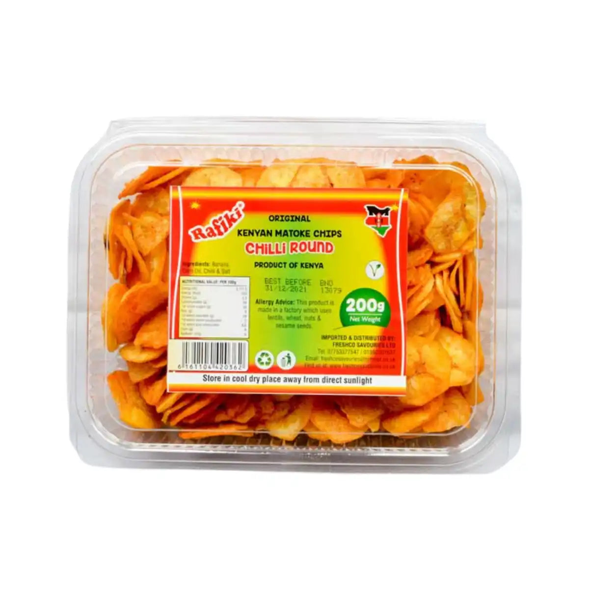 Rafiki Kenyan Matoki Chips Chilli Round 200gms