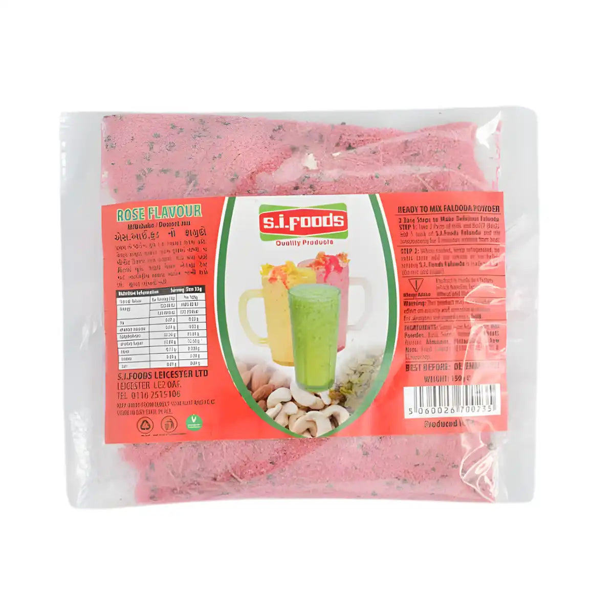 S.I.FOODS Ready Falooda Powder Rose Flavour 150gms