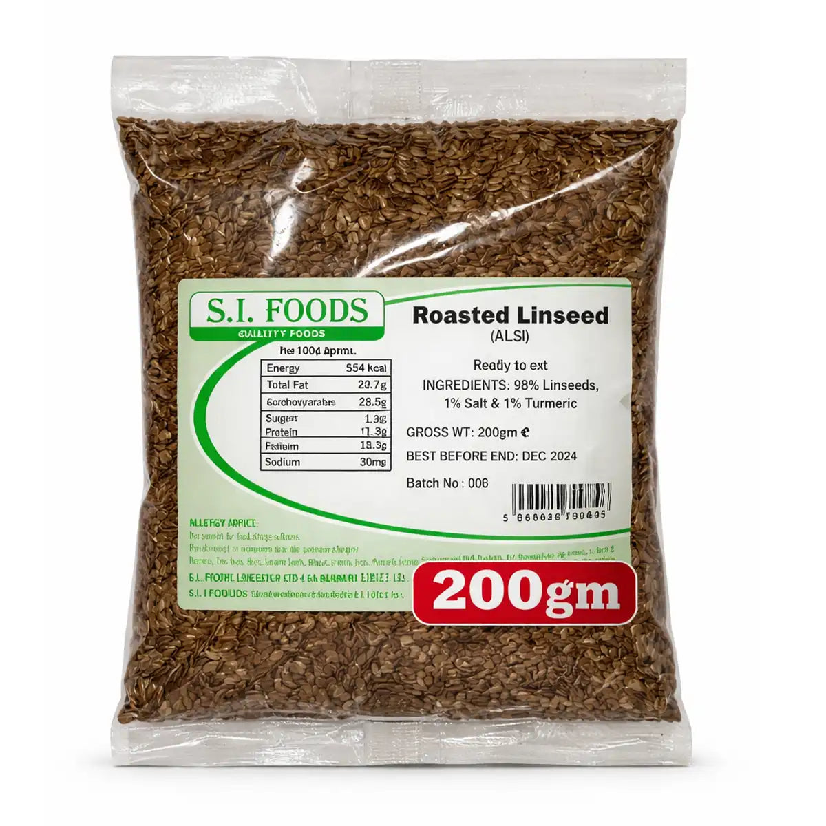 S.I.Foods Roasted Linseeds 200gms