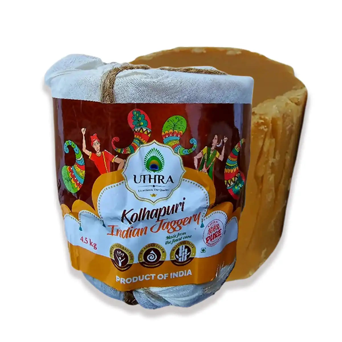Uthra Kolhapuri Indian Jaggery 4.5Kg (Gor)