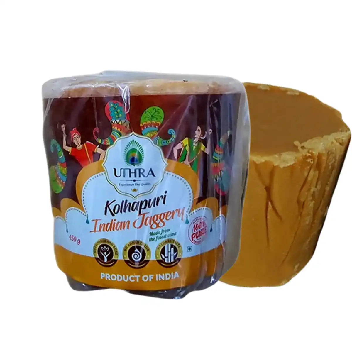 Uthra Kolhapuri Indian Jaggery 450g (Gor)