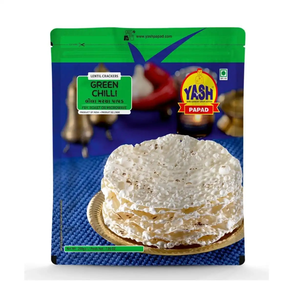 Yash Papad Green Chilli 200g