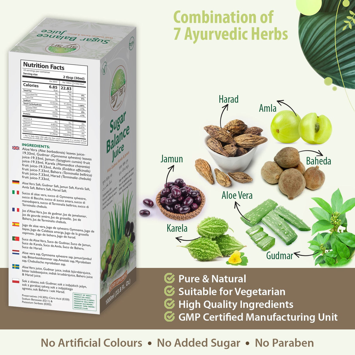 Aryan Sugar Balance Juice 1 Ltr