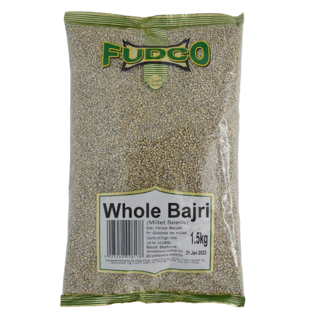 A pack of Fudco Whole Bajri (white beans) weighing 1.5kg.