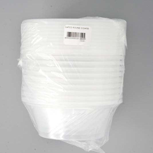 Satco Round Containers with Lids 8oz 10 pcs