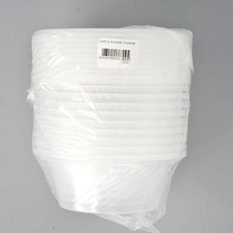 Satco Round Containers with Lids 8oz 10 pcs