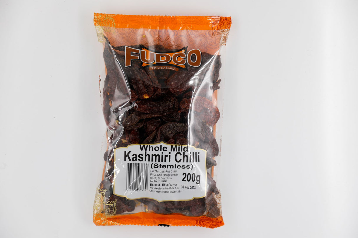 Fudco Whole Mild Kashmiri Chilli (Stemless) 200g
